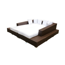 Garden Furniture Rattan Double Sofa Bed